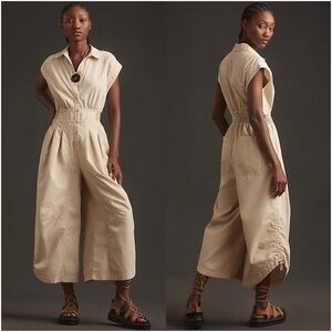 Anthropologie Neutral Wide Leg Shirting Parachute Jumpsuit Size XS/S Streetwear